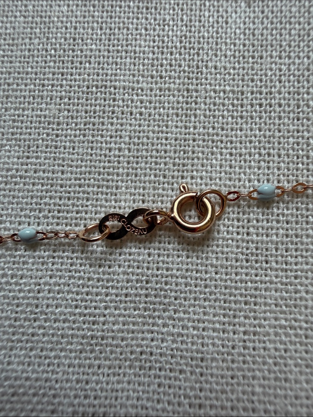 Gigi Clozeau Necklace - Rose Gold w/Blue - Picture 3 of 8